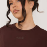 Modal Ribbed Basic T-Shirt - Chocolate - Sunde