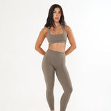 Sculpt Halter Sports Bra - Taupe