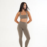 Sculpt Halter Sports Bra - Taupe