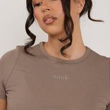 Modal Ribbed Basic T-Shirt - Mocha - Sunde