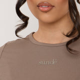 Modal Ribbed Basic T-Shirt - Mocha - Sunde