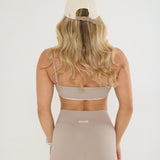 Sculpt Double Layer High Impact Sports Bra - Mocha Cream