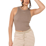 Modal Ribbed Racer Vest - Mocha - Sunde