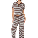 Thea Knitted Lounge Trousers - Brown Blue