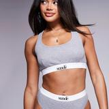 Cotton Lyocell Ribbed Racerback Bra - Grey Marl - Sunde - sundé