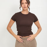 Lyocell Basic T-Shirt - Espresso - Sunde.