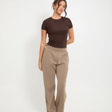 Lyocell Basic T-Shirt - Espresso - Sunde.