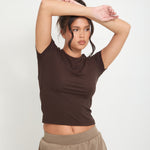 Lyocell Basic T-Shirt - Espresso - Sunde. - sundé