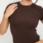 Lyocell Basic T-Shirt - Espresso - Sunde. - sundé