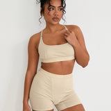 Cotton Lyocell Ribbed Girl Boxer - Latte - Sunde