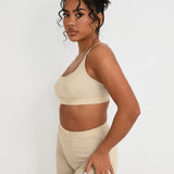 Cotton Lyocell Ribbed Girl Boxer - Latte - Sunde
