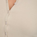 Cosy Brushed Ribbed Button Top - Oat - sundé