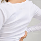 Modal Ribbed Long Sleeve Basic - White - Sunde