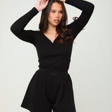 Modal Ribbed Long Sleeve Basic - Black - Sunde - sundé