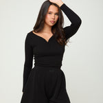 Modal Ribbed Long Sleeve Basic - Black - Sunde - sundé