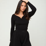 Modal Ribbed Long Sleeve Basic - Black - Sunde - sundé