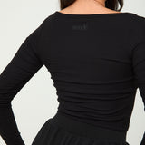 Modal Ribbed Long Sleeve Basic - Black - Sunde - sundé