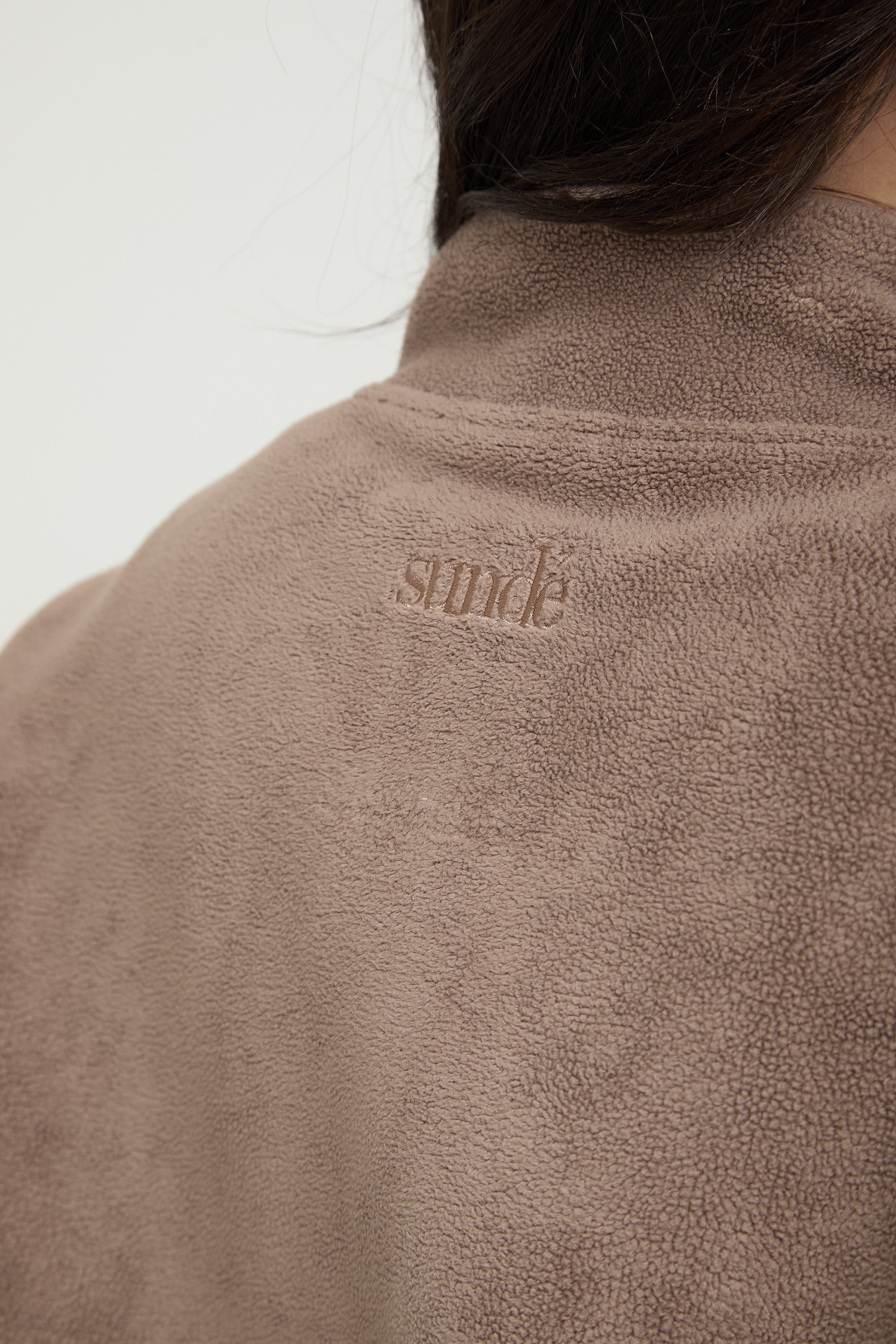 Oversized ¼ Zip Teddybear Fleece - Mocha