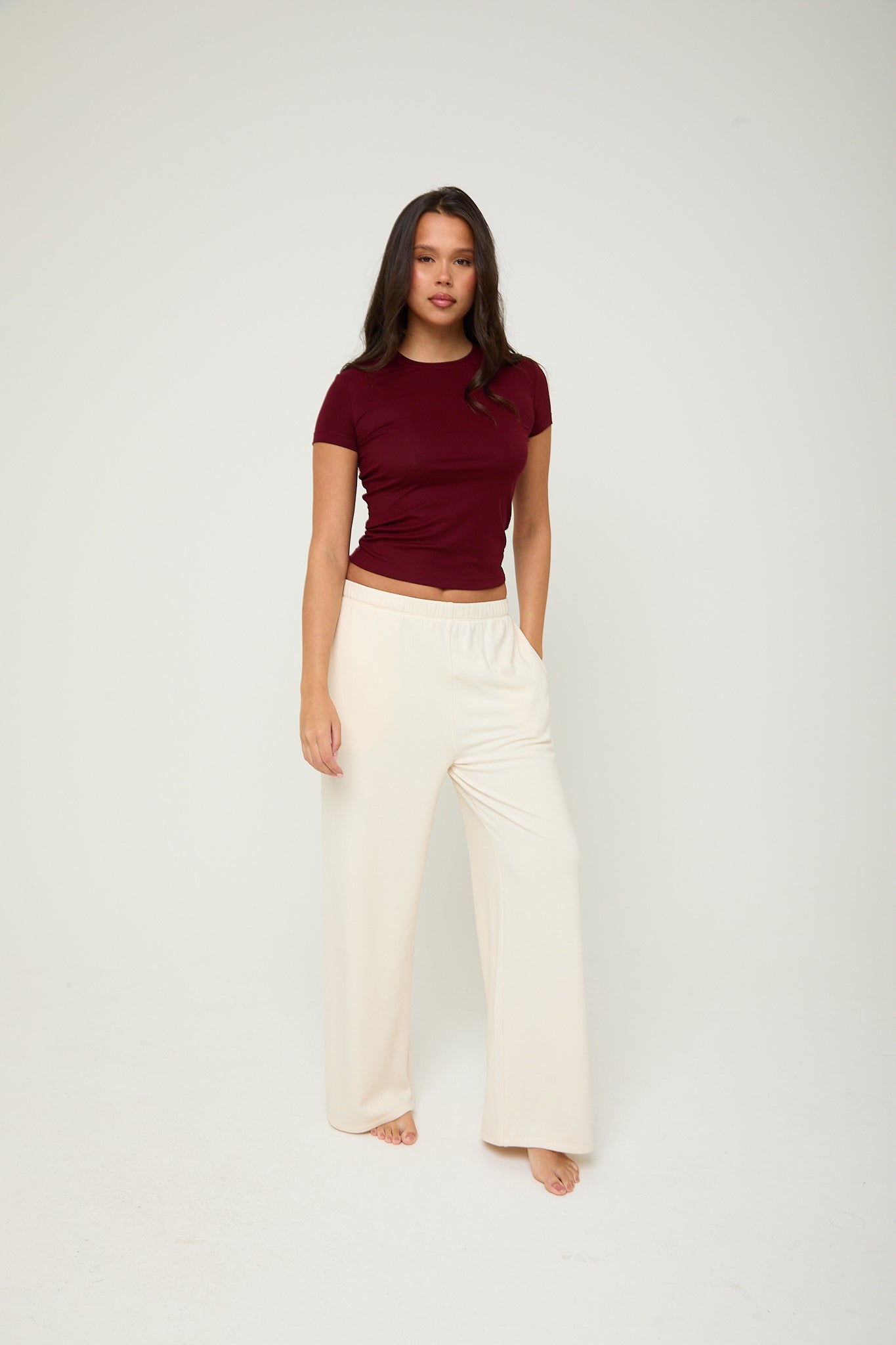 Lyocell Basic T-Shirt - Cherry Red - sundé