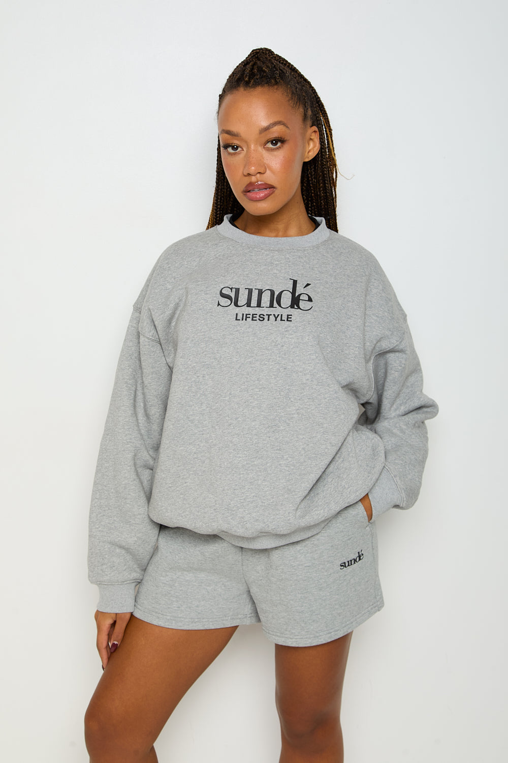 Soft Blend Oversized Sweatshirt - Grey Marl - Sunde
