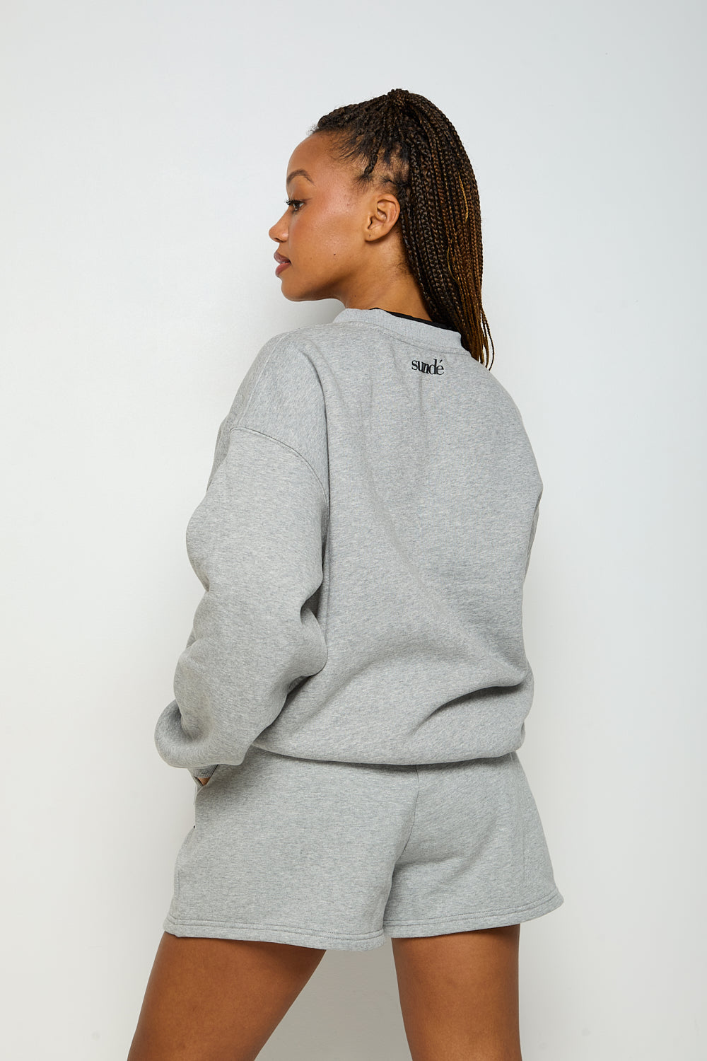 Soft Blend High Waisted Sweat shorts - Grey Marl - Sunde - PRE-ORDER