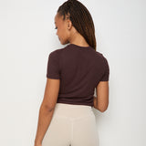 Velour Touch Wrap High-Waisted Flare Leggings -Latte