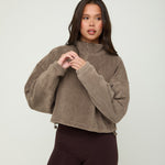 Oversized ¼ Zip Teddybear Fleece - Mocha - sundé