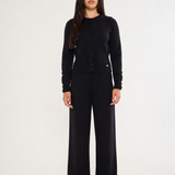Knitted Lounge Straight Trousers – Ebony Black