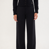 Knitted Lounge Straight Trousers – Ebony Black