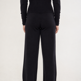 Knitted Lounge Straight Trousers – Ebony Black