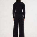 Knitted Lounge Straight Trousers – Ebony Black