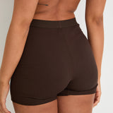 Cotton Lyocell Ribbed Girl Boxer  - Chocolate - Sunde - sundé