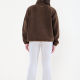 Teddy Bear 1/4 Zip Sherpa Jacket - Cocoa
