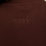Cosy Brushed Ribbed Button Top - Walnut - sundé