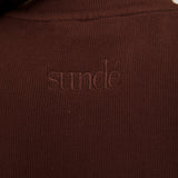Cosy Brushed Ribbed Button Top - Walnut - sundé
