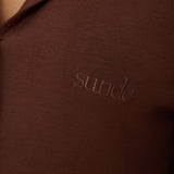 Cosy Brushed Thermal Pyjama Shirt - Walnut - sundé