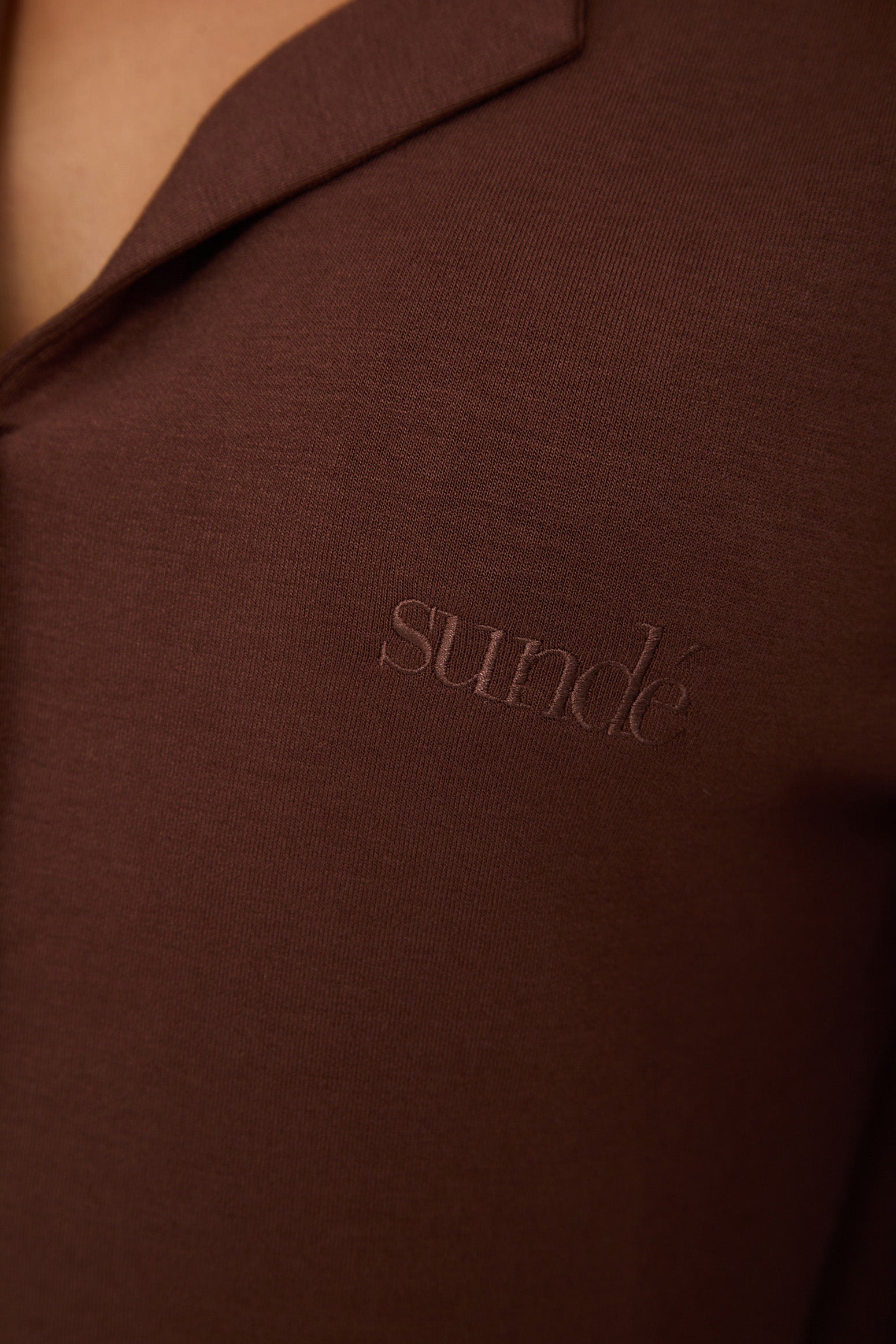 Cosy Brushed Thermal Pyjama Shirt - Walnut - sundé