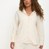 Cosy Brushed Thermal Pyjama Shirt - Cream - sundé