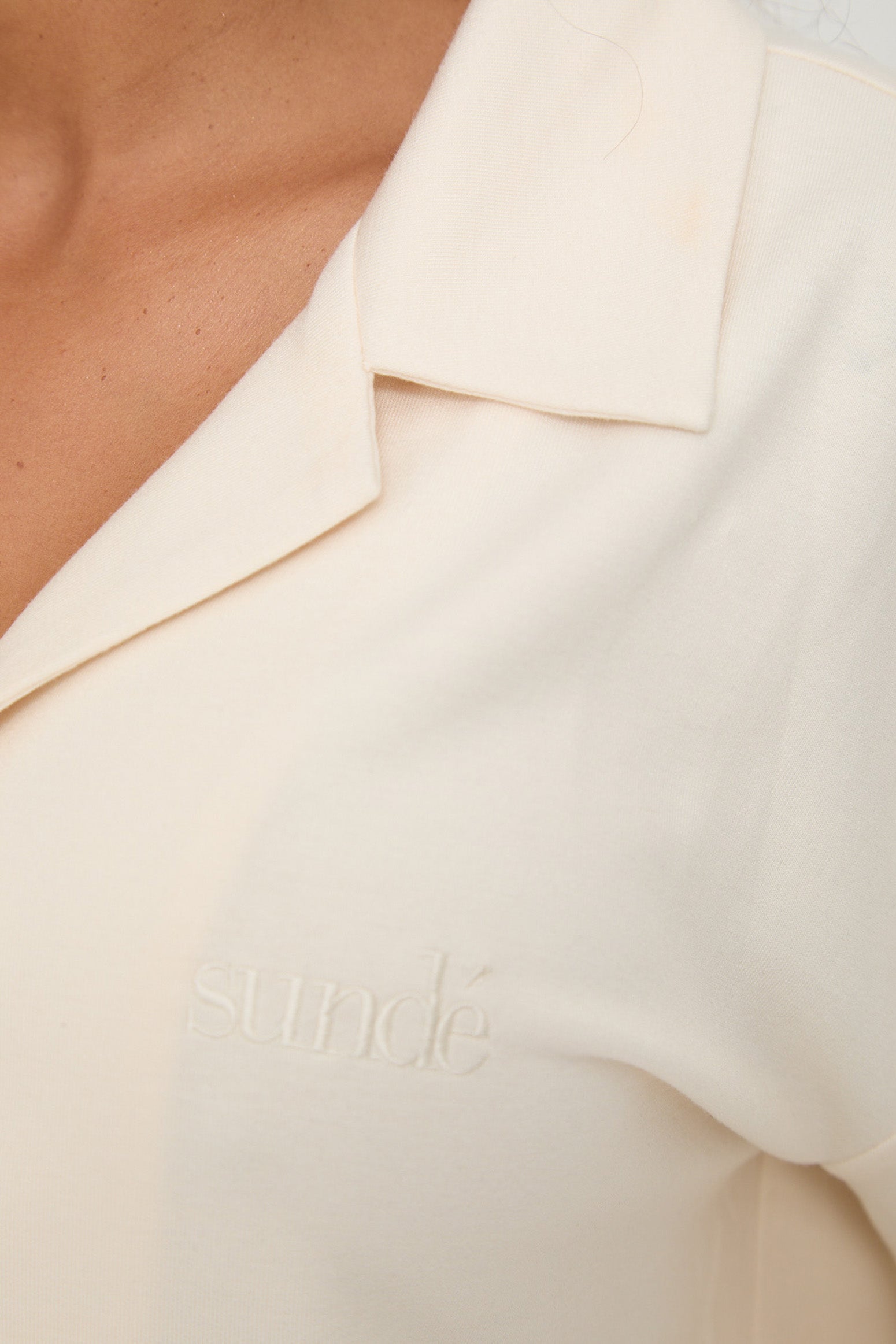 Cosy Brushed Thermal Pyjama Shirt - Cream - sundé