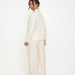 Cosy Brushed Thermal Pyjama Shirt - Cream - sundé