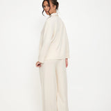 Cosy Brushed Thermal Pyjama Shirt - Cream - sundé