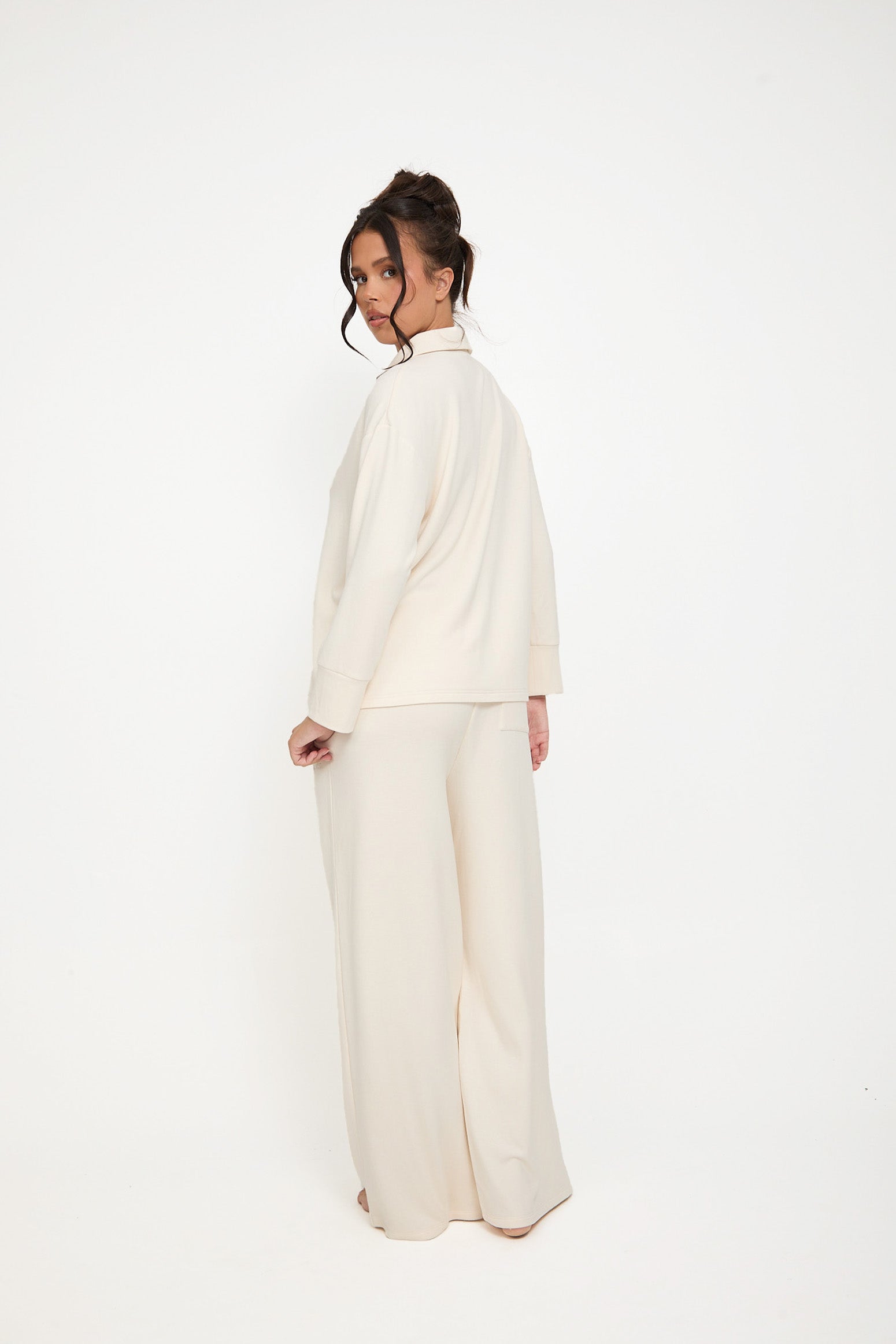 Cosy Brushed Thermal Pyjama Shirt - Cream - sundé
