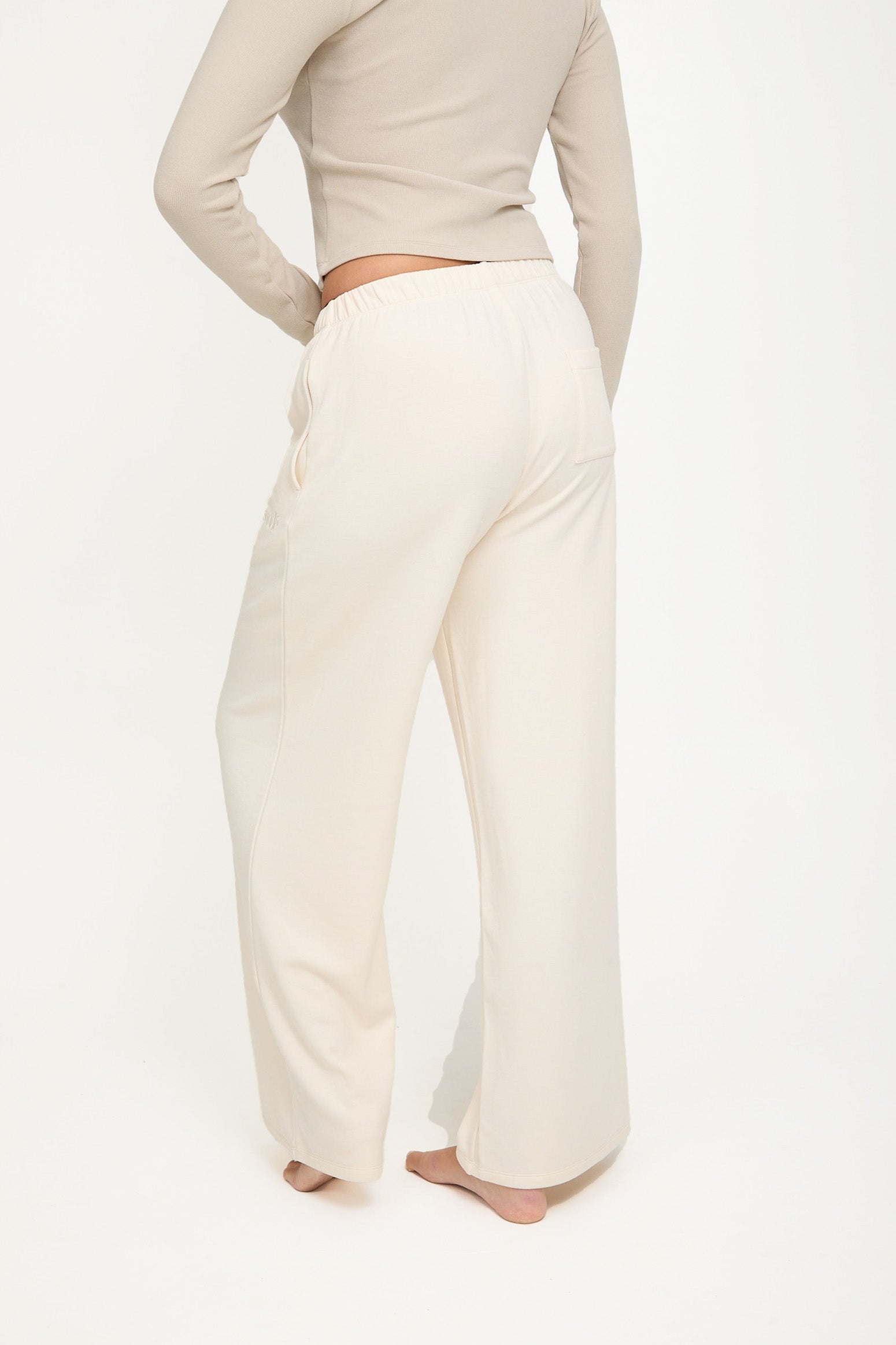 Cosy Brushed Thermal Pyjama Trousers - Cream - sundé
