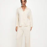 Cosy Brushed Thermal Pyjama Trousers - Cream - sundé