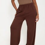 Cosy Brushed Thermal Pyjama Trousers - Walnut - sundé