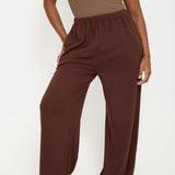 Cosy Brushed Thermal Pyjama Trousers - Walnut - sundé