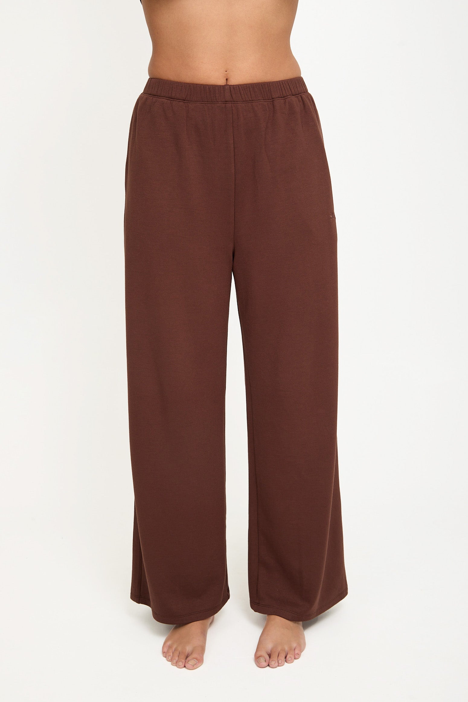 Cosy Brushed Thermal Pyjama Trousers - Walnut - sundé