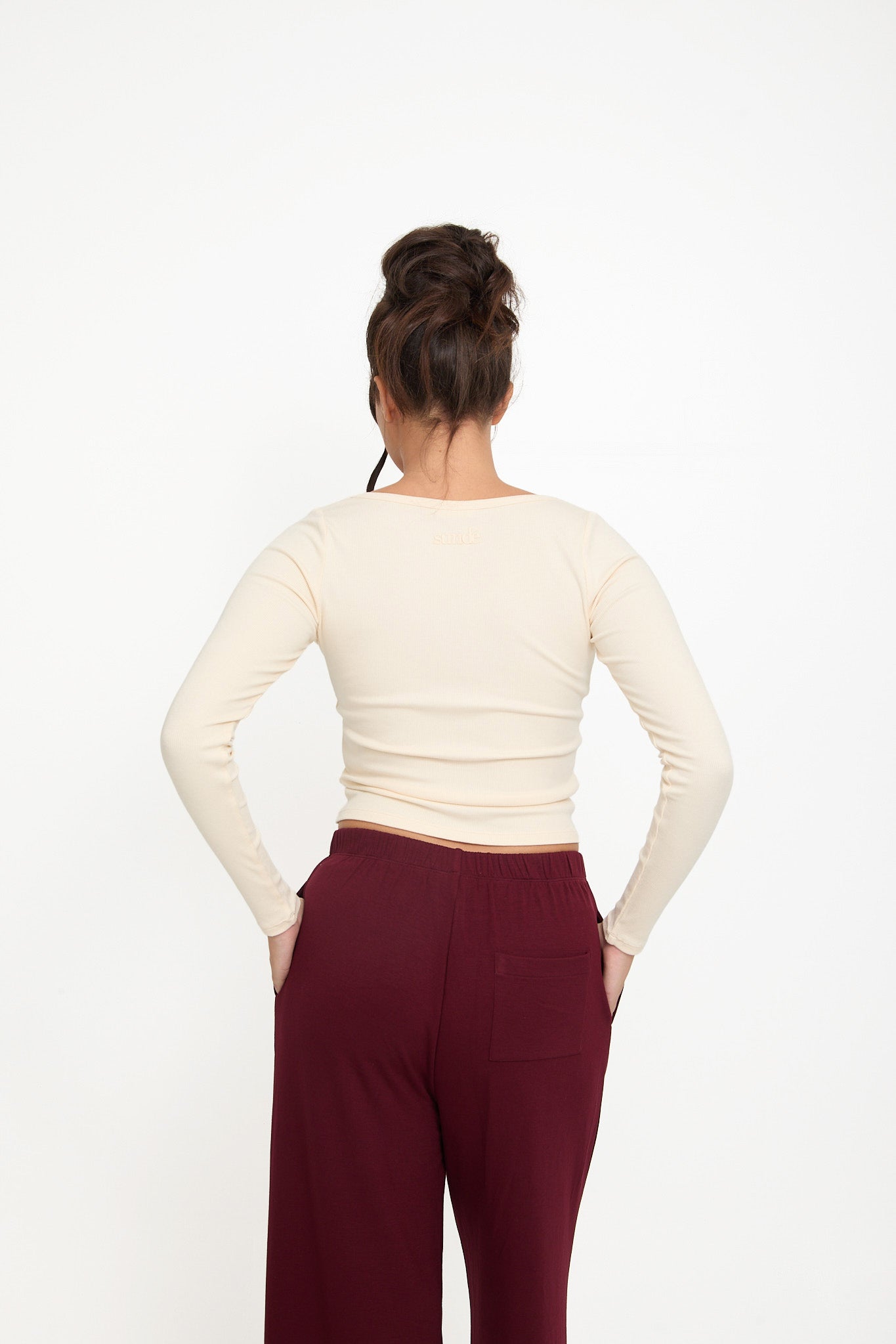 Cosy Brushed Thermal Pyjama Trousers - Cherry - sundé