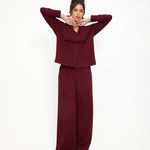 Cosy Brushed Thermal Pyjama Trousers - Cherry - sundé