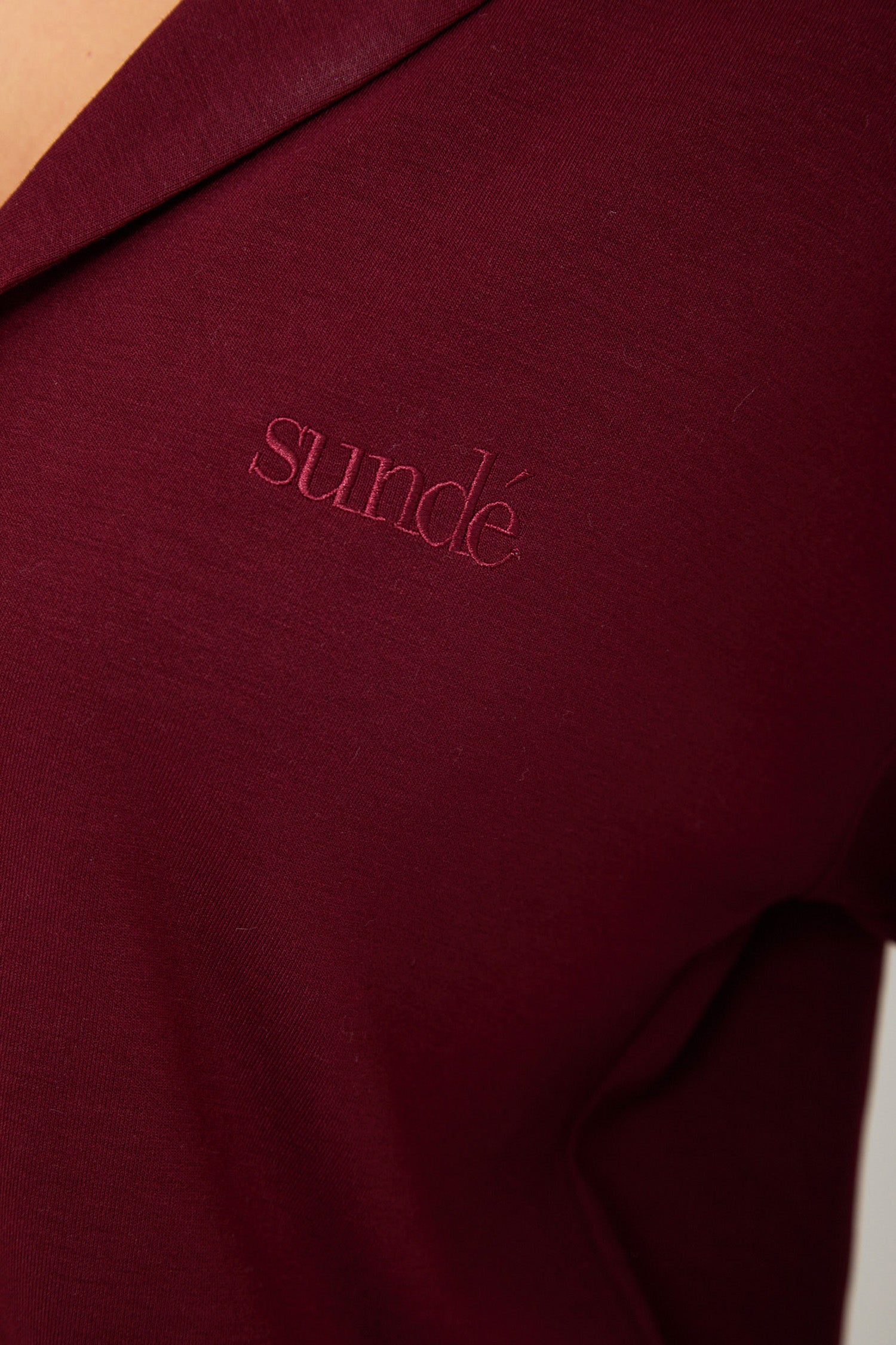 Cosy Brushed Thermal Pyjama Shirt - Cherry - sundé
